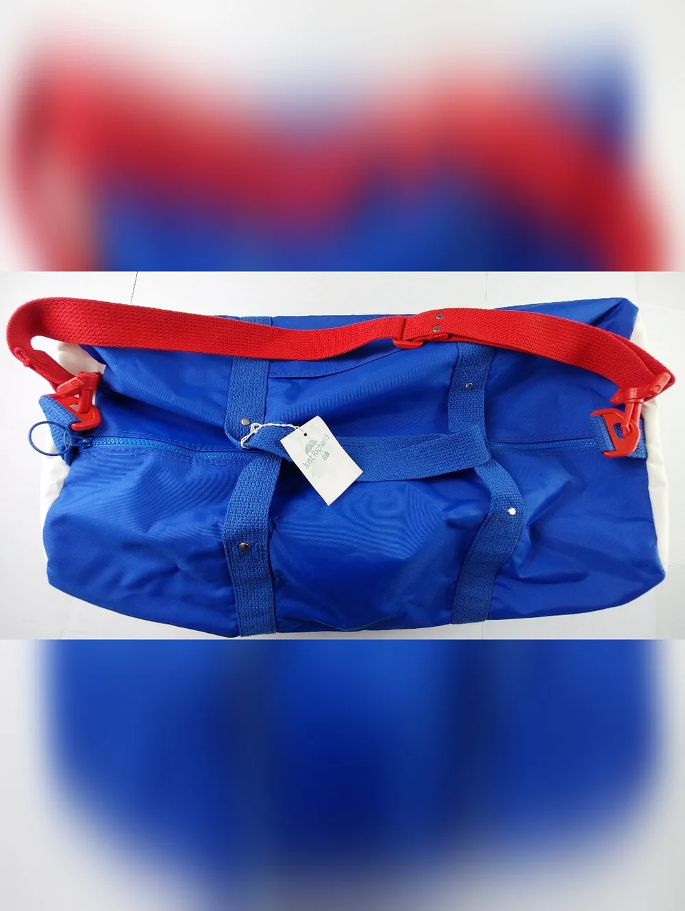 Vintage Just Richard 1990 US Open Evian Duffle Gym Bag Blue Union Made In USA
